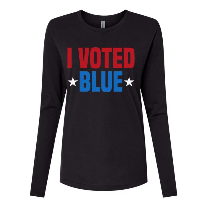 I Voted Blue Kamala Harris Walz Support Us Election Camping Womens Cotton Relaxed Long Sleeve T-Shirt