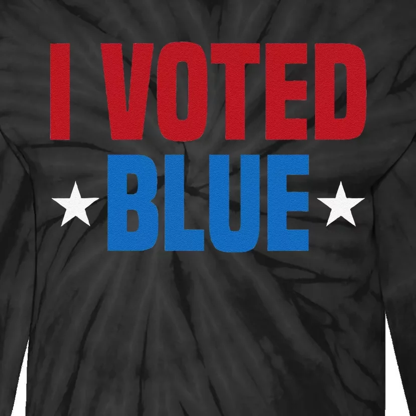 I Voted Blue Kamala Harris Walz Support Us Election Camping Tie-Dye Long Sleeve Shirt