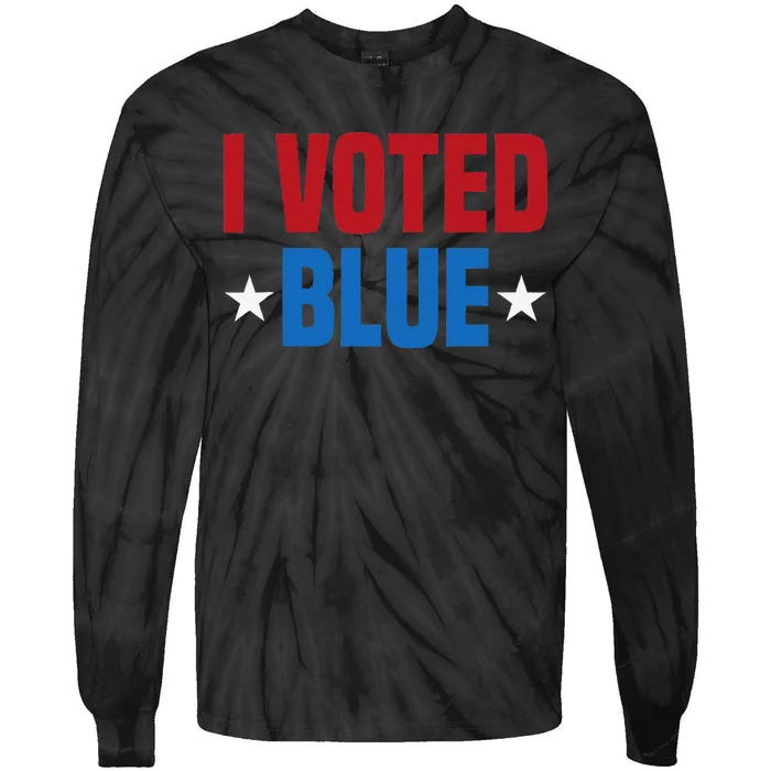 I Voted Blue Kamala Harris Walz Support Us Election Camping Tie-Dye Long Sleeve Shirt