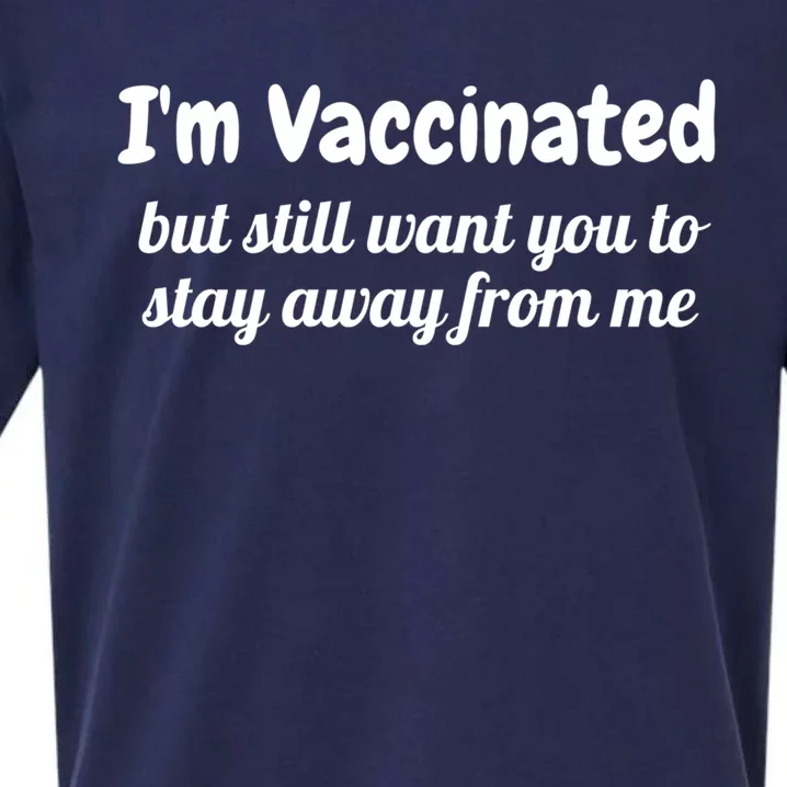 I'm Vaccinated But Still Want You To Stay Away From Me Funny Gift Sueded Cloud Jersey T-Shirt