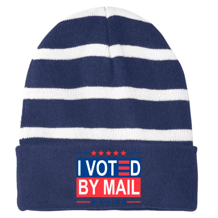 I Voted By Mail Striped Beanie with Solid Band