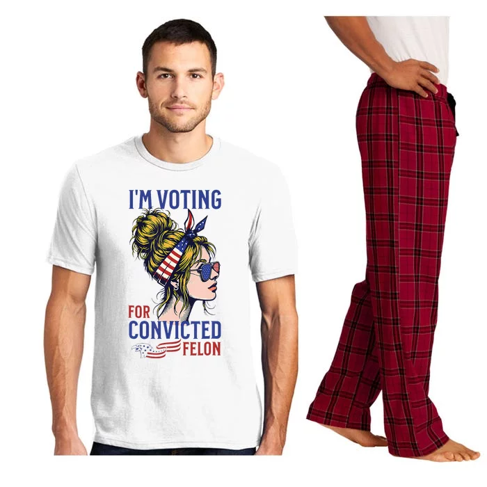 IM Voting Convicted Felon 2024 Messy Bun Convicted Felon Pajama Set