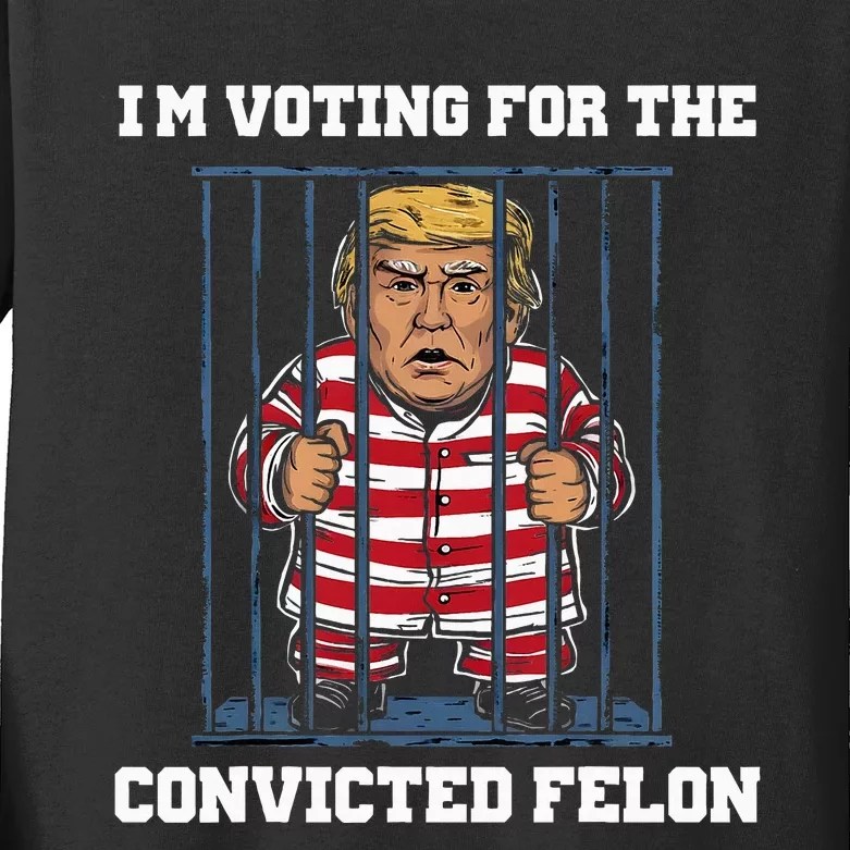 IM Voting Convicted Felon Trump 2024 Kids Long Sleeve Shirt