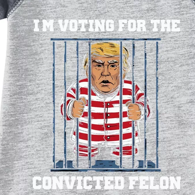 IM Voting Convicted Felon Trump 2024 Infant Baby Jersey Bodysuit