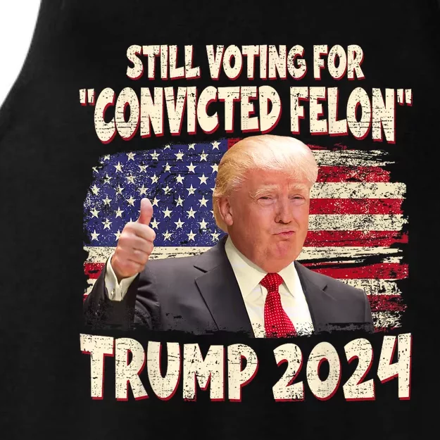 IM Voting Convicted Felon 2024 Trump 2024 Convicted Felon Ladies Tri-Blend Wicking Tank