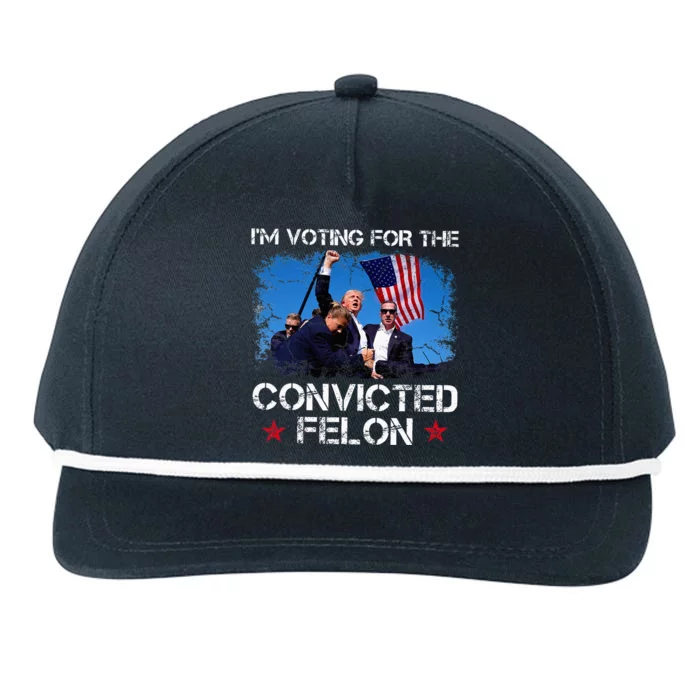 IM Voting Convicted Felon 2024 Trump 2024 Convicted Felon Snapback Five-Panel Rope Hat