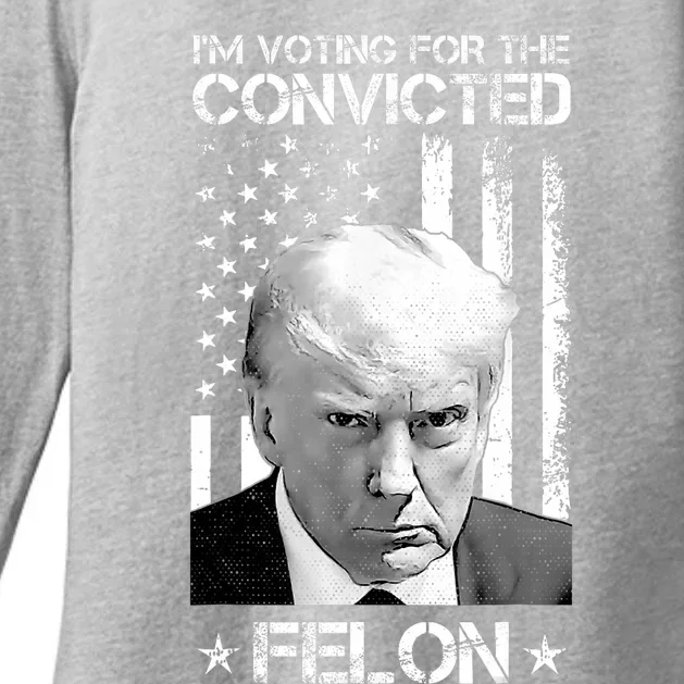 Im Voting Convicted Felon 2024 Trump 2024 Convicted Felon Stand With Trump Womens CVC Long Sleeve Shirt