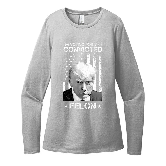 Im Voting Convicted Felon 2024 Trump 2024 Convicted Felon Stand With Trump Womens CVC Long Sleeve Shirt