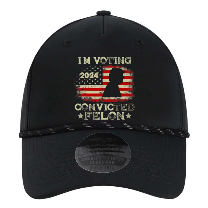 IM Voting Convicted Felon Funny Pro Trump 2024 Vintage America Flag Performance The Dyno Cap