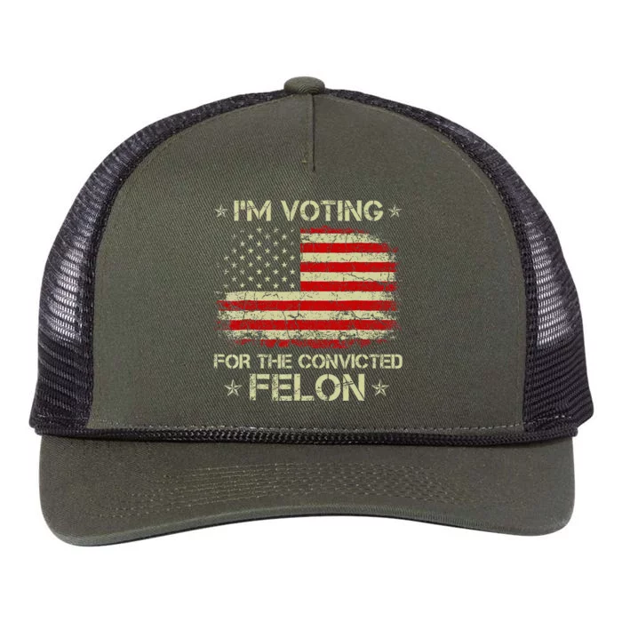 IM Voting Convicted Felon 2024 Trump 2024 Convicted Felon Retro Rope Trucker Hat Cap