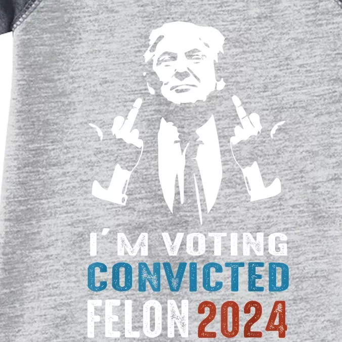 IM Voting Convicted Felon 2024 Trump Funny Quote Infant Baby Jersey Bodysuit