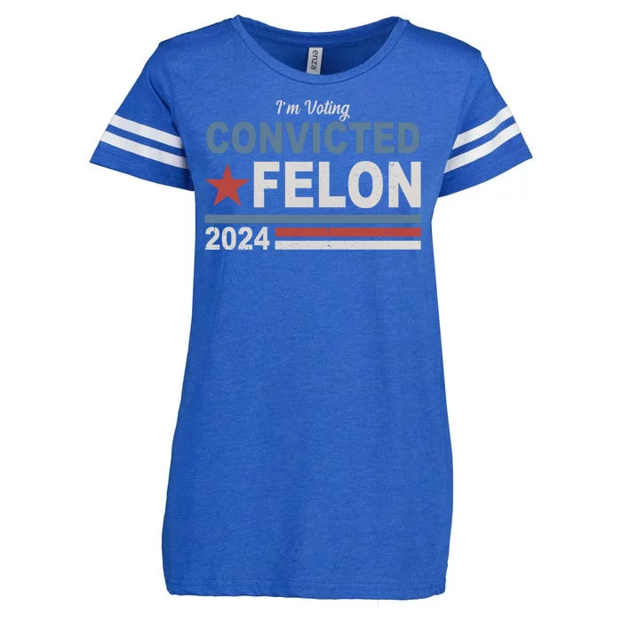 Im Voting Convicted Felon Trump 2024 Enza Ladies Jersey Football T-Shirt