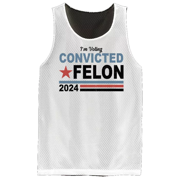 Im Voting Convicted Felon Trump 2024 Mesh Reversible Basketball Jersey Tank