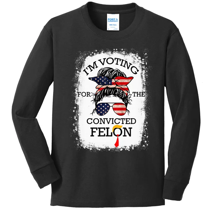 IM Voting Convicted Felon 2024 Kids Long Sleeve Shirt