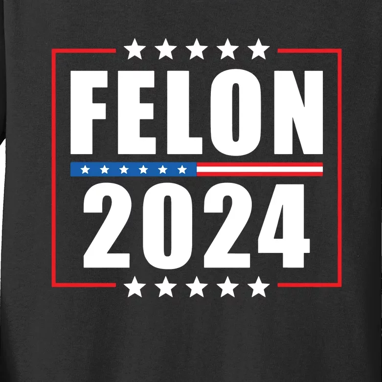 IM Voting Convicted Felon 2024 Kids Long Sleeve Shirt