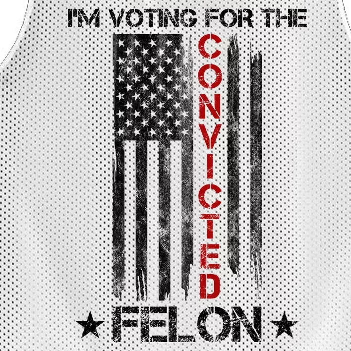 Im Voting Convicted Felon 2024 Pro Trump Usa Flag Mesh Reversible Basketball Jersey Tank