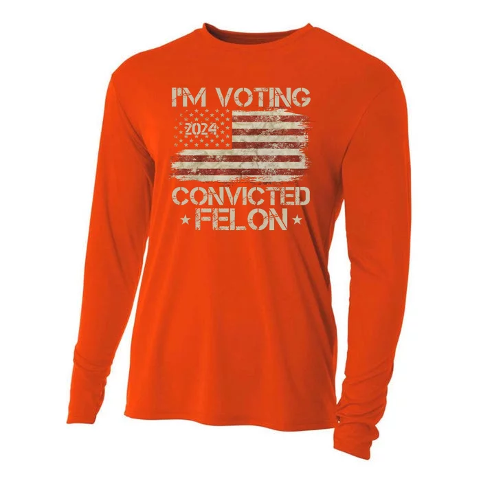 Im Voting Convicted Felon Trump Usa 2024 Vintage Cooling Performance Long Sleeve Crew