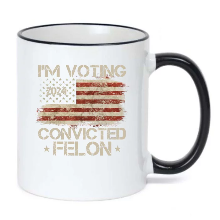 Im Voting Convicted Felon Trump Usa 2024 Vintage Black Color Changing Mug