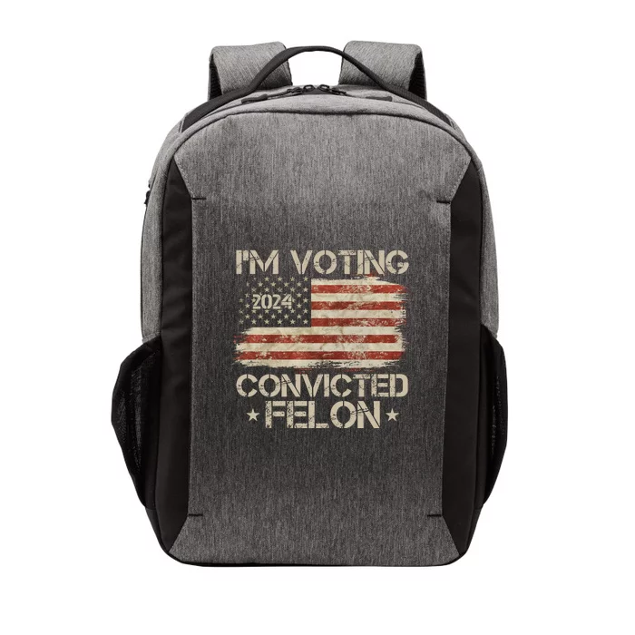 Im Voting Convicted Felon Trump Usa 2024 Vintage Vector Backpack