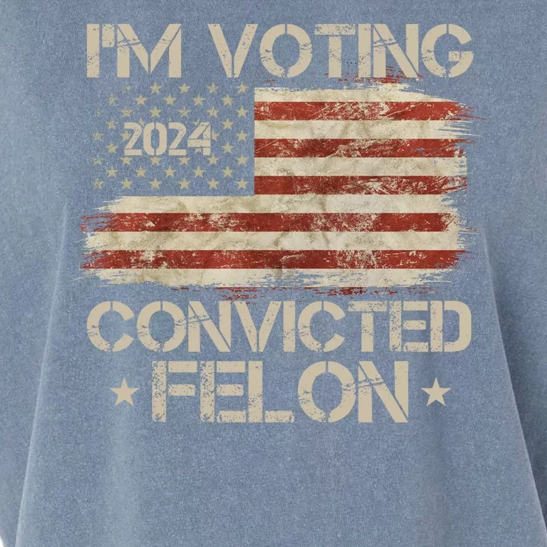 Im Voting Convicted Felon Trump Usa 2024 Vintage Garment-Dyed Women's Muscle Tee