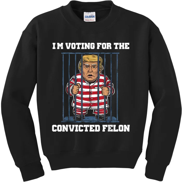 Im Voting Convicted Felon Trump 2024 Kids Sweatshirt