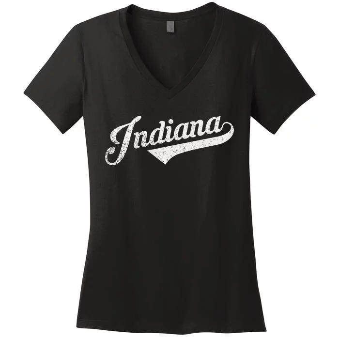 Indiana Vintage City Women's V-Neck T-Shirt