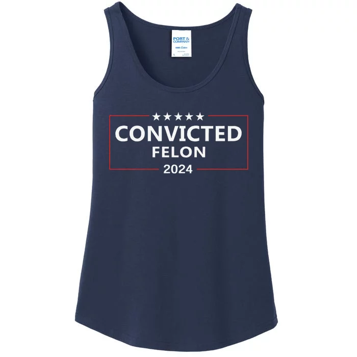 I Voted Convicted Felon 2024 Pro Trump Supporters Campaign Ladies Essential Tank