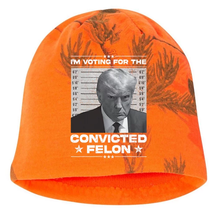 IM Voting Convicted Felon 2024 Trump 2024 Convicted Felon Kati - Camo Knit Beanie