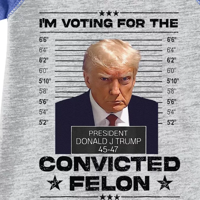 IM Voting Convicted Felon 2024 Trump 2024 Convicted Felon Infant Baby Jersey Bodysuit