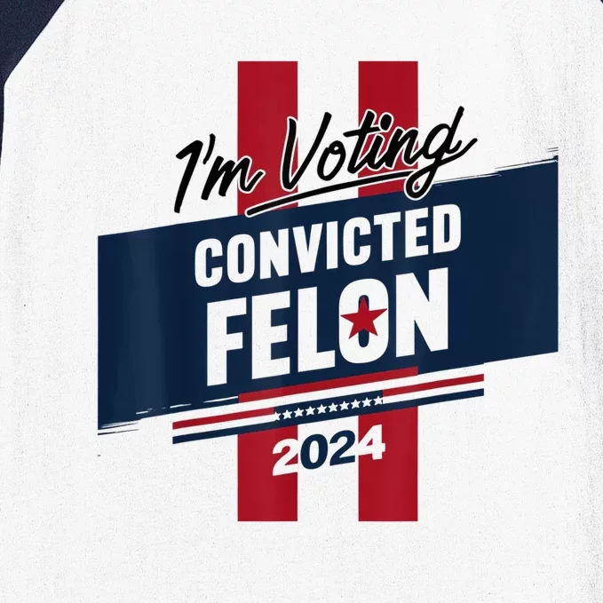 IM Voting Convicted Felon 2024 Trump 2024 Convicted Felon Baseball Sleeve Shirt