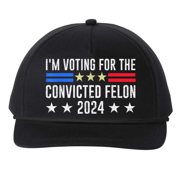 IM Voting Convicted Felon 2024 Messy Bun Funny Fellon 2024 Snapback Five-Panel Rope Hat