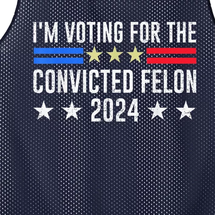 IM Voting Convicted Felon 2024 Messy Bun Funny Fellon 2024 Mesh Reversible Basketball Jersey Tank