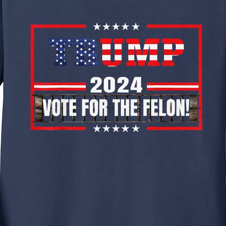 IM Voting Convicted Felon 2024 Still Vote Donald Trump 2024 Kids Long Sleeve Shirt