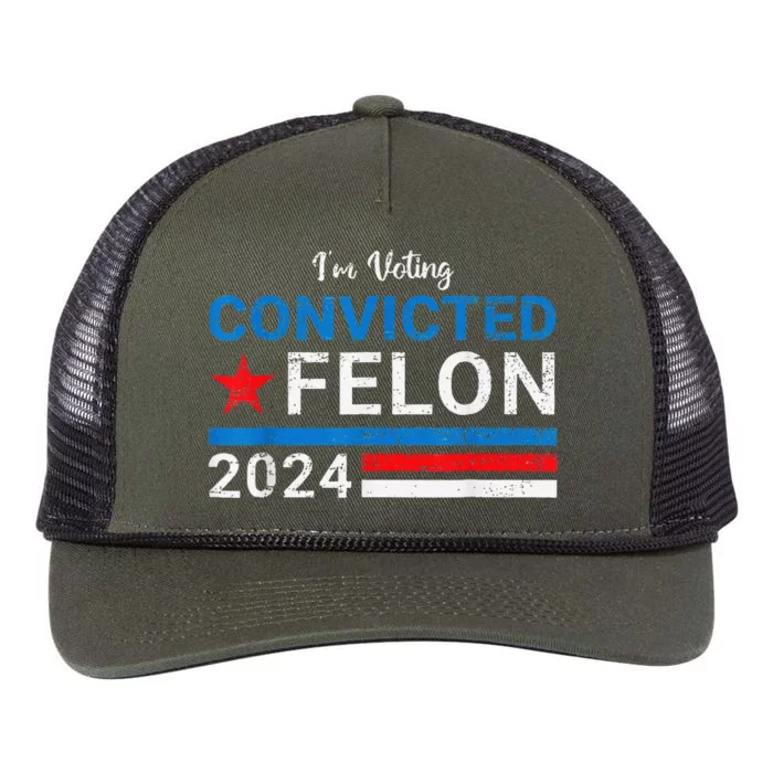 IM Voting Convicted Felon 2024 Retro Rope Trucker Hat Cap