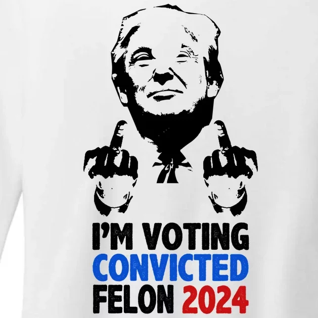 IM Voting Convicted Felon 2024 Donald Trump Womens CVC Long Sleeve Shirt