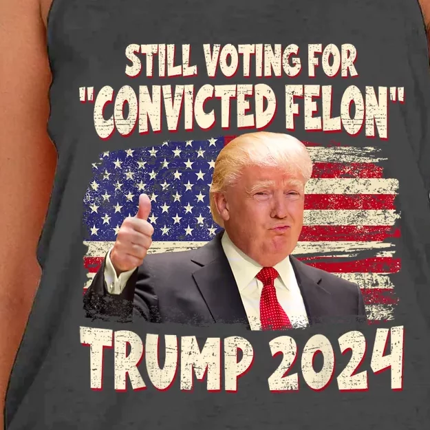 IM Voting Convicted Felon 2024 Trump 2024 Convicted Felon Women's Knotted Racerback Tank