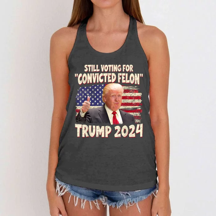 IM Voting Convicted Felon 2024 Trump 2024 Convicted Felon Women's Knotted Racerback Tank