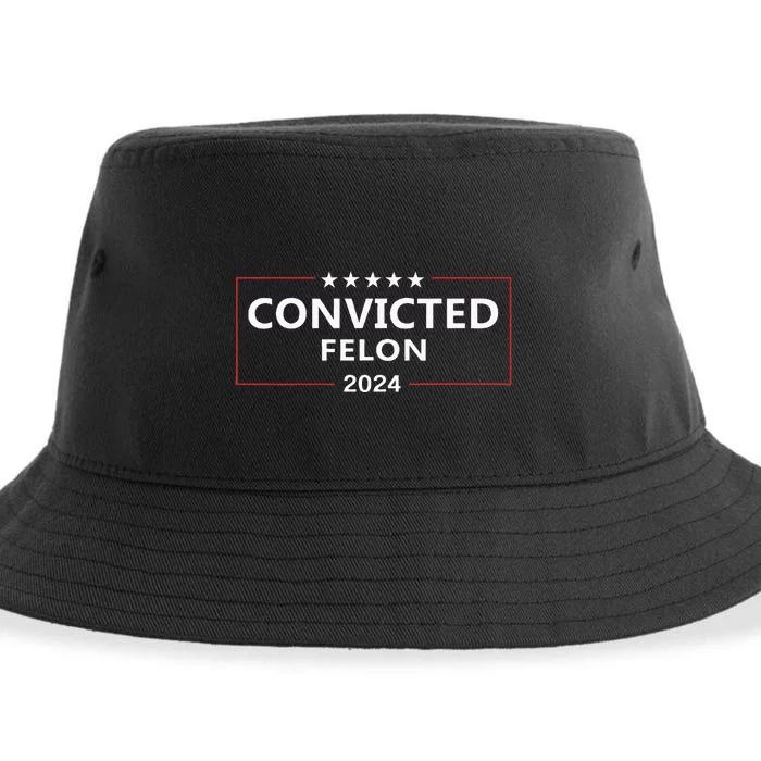 I Voted Convicted Felon 2024 Pro Trump Election Campaign Sustainable Bucket Hat