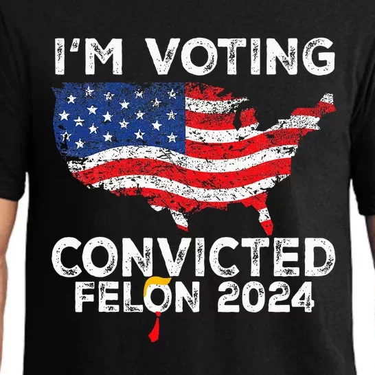 IM Voting Convicted Felon 2024 Funny Pro Trump Us Map Pajama Set