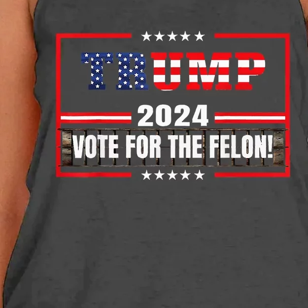 IM Voting Convicted Felon 2024 Still Vote Donald Trump 2024 Women's Knotted Racerback Tank