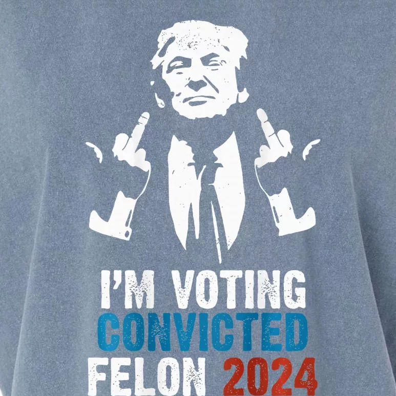 IM Voting Convicted Felon 2024 Trump Garment-Dyed Women's Muscle Tee