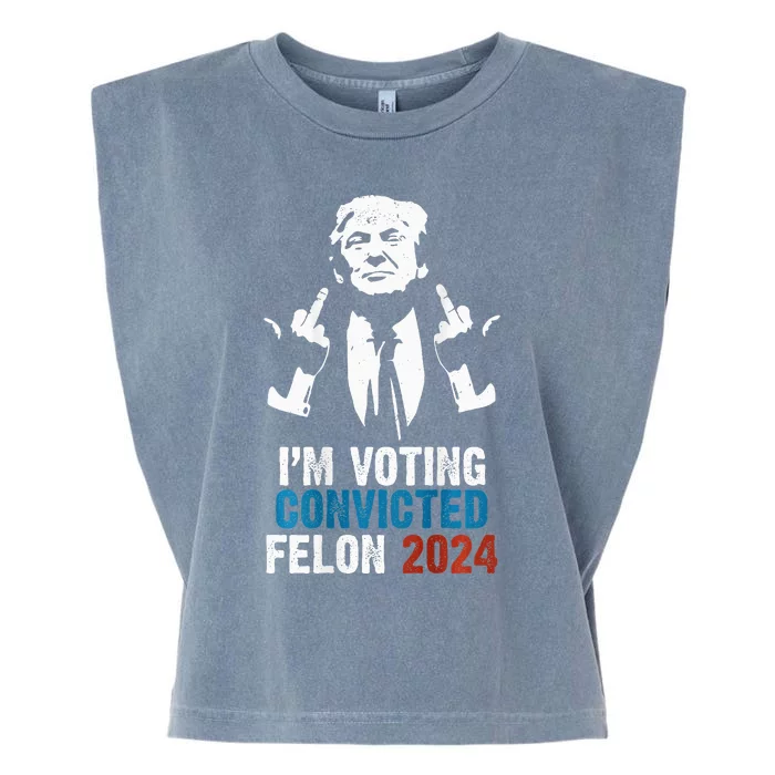 IM Voting Convicted Felon 2024 Trump Garment-Dyed Women's Muscle Tee