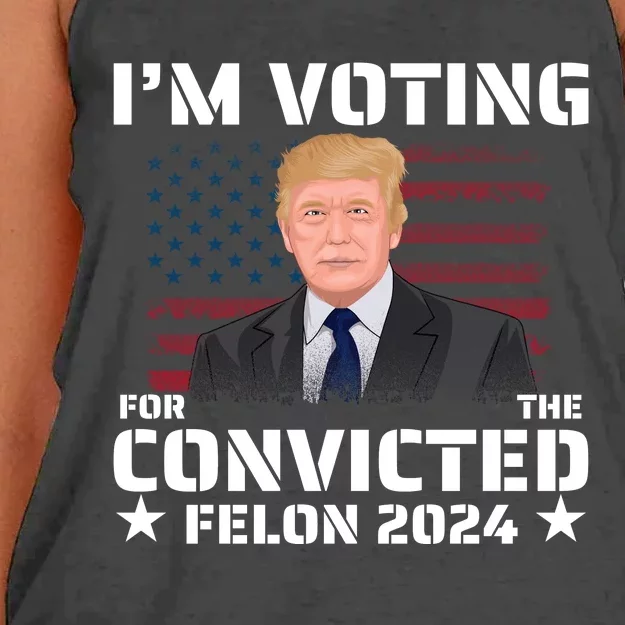 Im Voting Convicted Felon 2024 Women's Knotted Racerback Tank