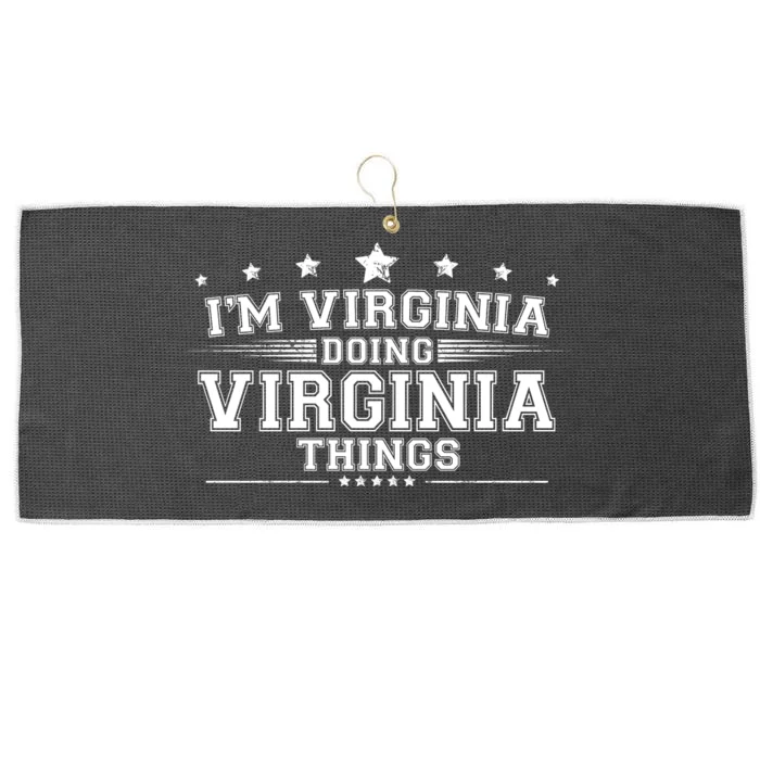 Im Virginia Doing Virginia Things Large Microfiber Waffle Golf Towel