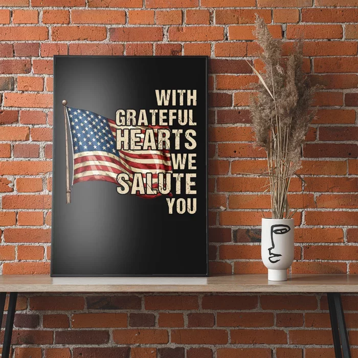 Inspiring Veterans Day Us Flag Military Veteran Quote Poster