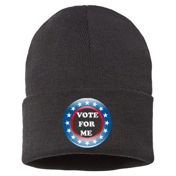 I Voted Election Day Voting Register To Vote For Me Sustainable Knit Beanie