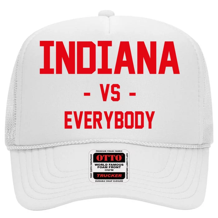 Indiana Vs Everybody (Red) High Crown Mesh Trucker Hat