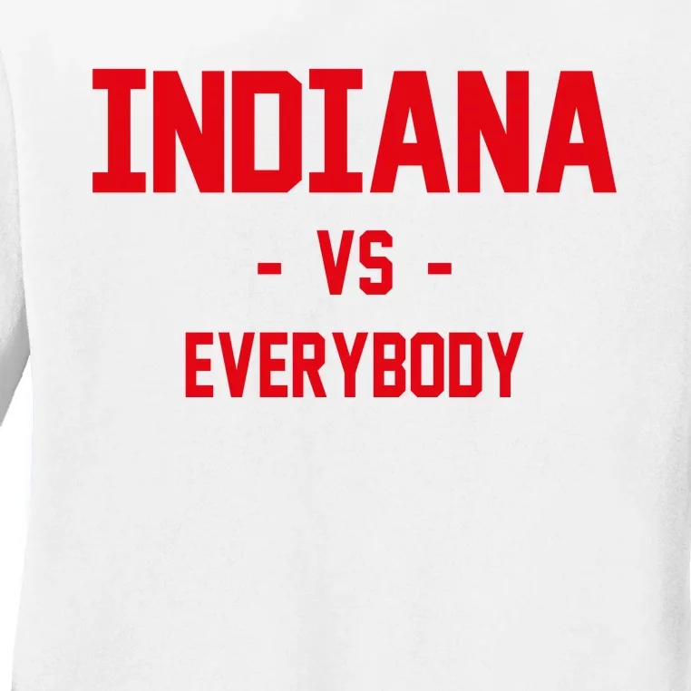 Indiana Vs Everybody (Red) Ladies Long Sleeve Shirt