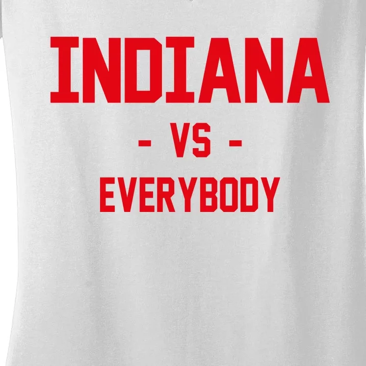 Indiana Vs Everybody (Red) Women's V-Neck T-Shirt