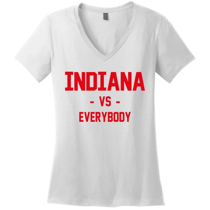 Indiana Vs Everybody (Red) Women's V-Neck T-Shirt